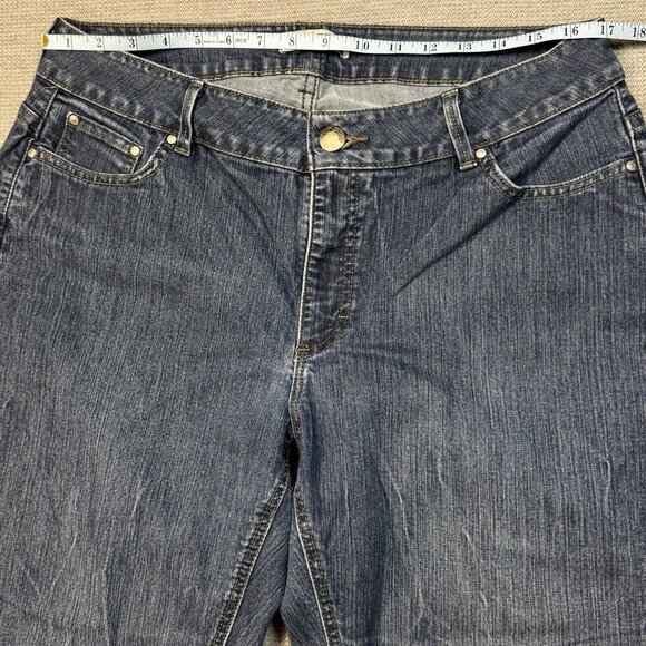Riders By Lee Womens Blue Denim No Gap Waist Bootcut Jeans Mid Rise Size 18P - Picture 7 of 12